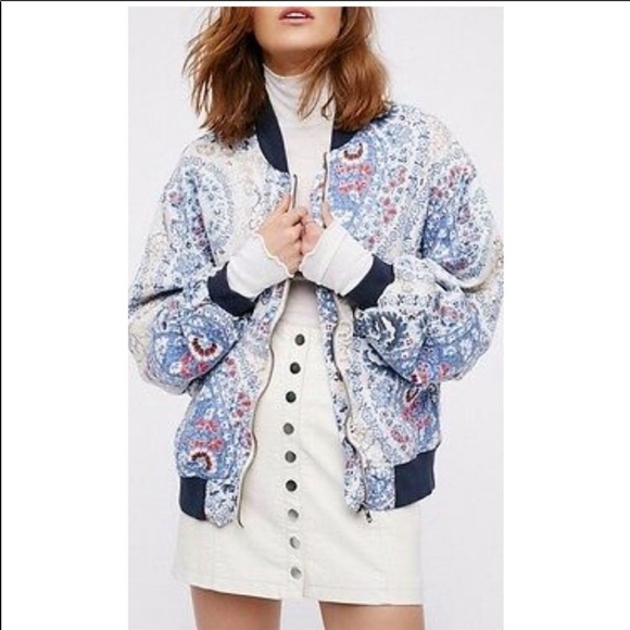 Free People Printed Bomber Jacket - Picture 10 of 10